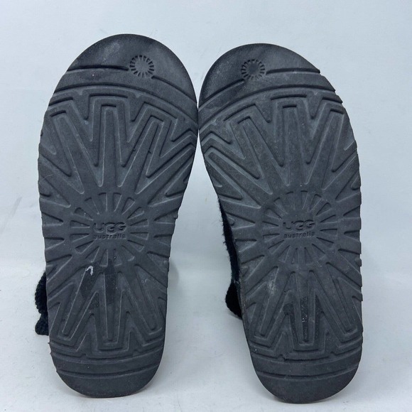 UGG Australia Black Cardy Knit Button Boots Girls Size 4 - Picture 6 of 6